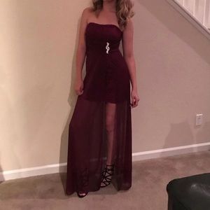 Maroon prom dress